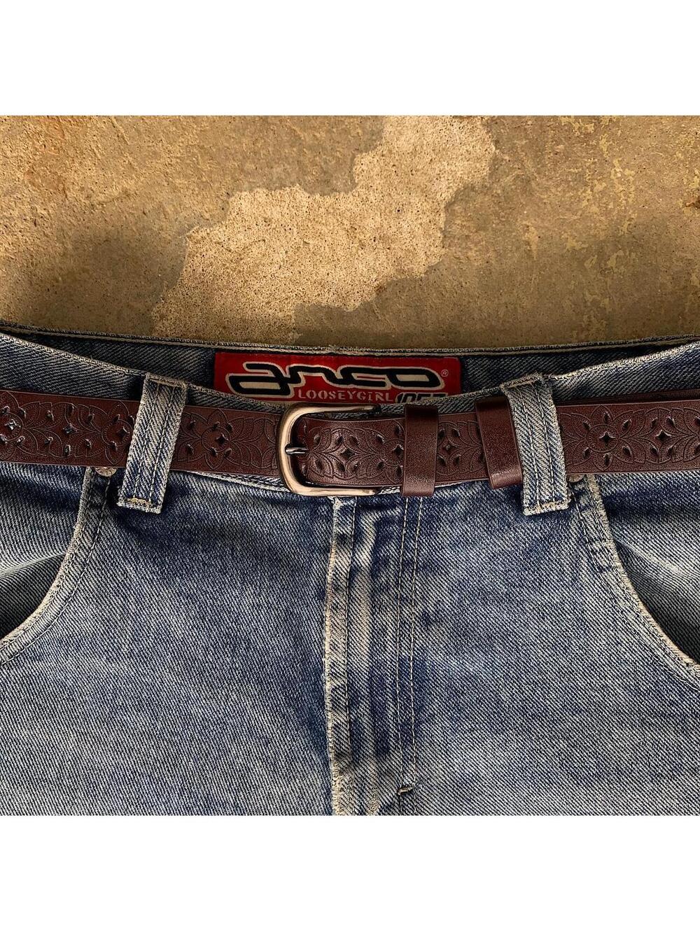 American Western Cowboy vintage style brown belt. 40 inches length - Picture 6 of 8